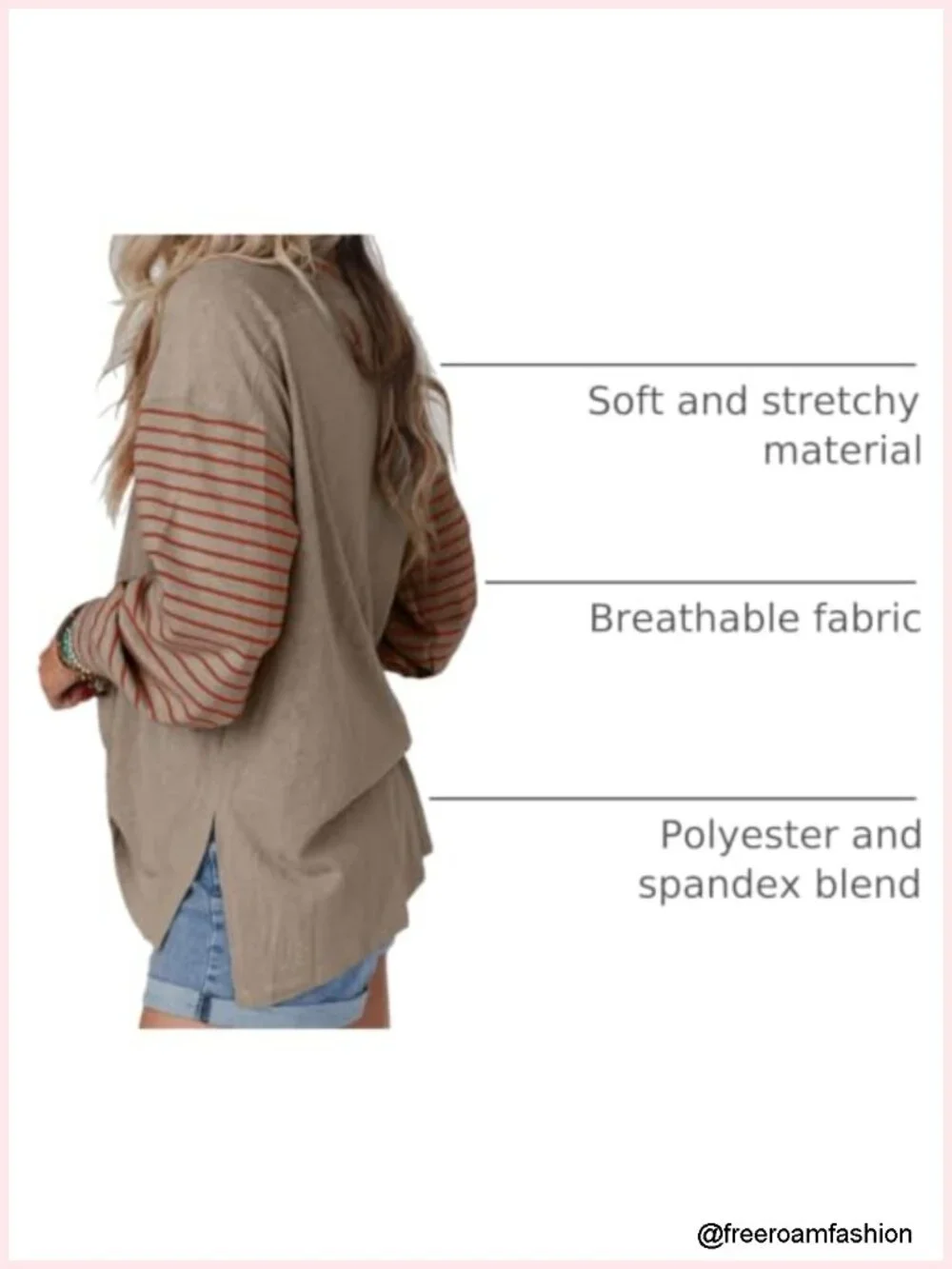 Long Sleeve Tunic Top Color Block Pullover Sweatshirt